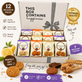 Premium Biscuit Gift Box – 12 Individually Wrapped Biscuits | 4 Delicious Flavours | Perfect Tea & Coffee Gift Hamper | Vegetarian | No Palm Oil | Ideal for Birthdays & Corporate Gifts